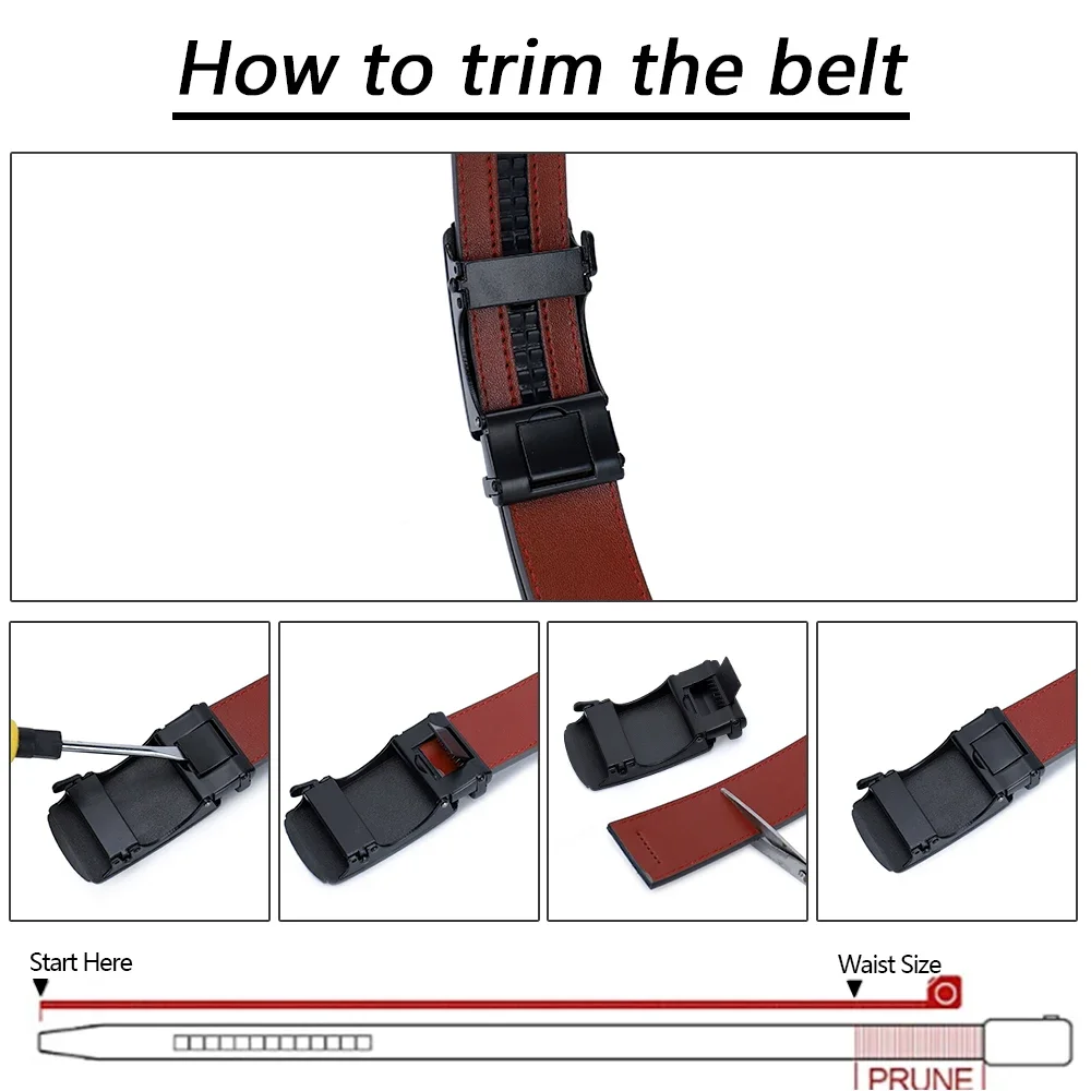 Men Belts Leather Waist Strap Male Automatic Buckle Waistband Mens High Quality Girdle Belts for Women Men Gifts 105 115 125cm - Image 6