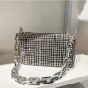 Allover Rhinestone Bucket Bag, Glitter Chain Prom Purse, Women’s Mini Crossbody Bag