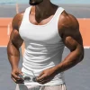 2024 New Men’s Pure Cotton Tight Vest Casual Sports Tank Tops Middle-aged Sleeveless Basic Tops Quick Drying Bodybuilding Vest