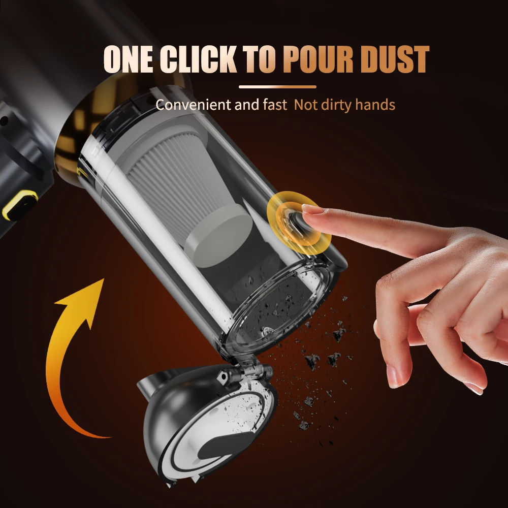 CENRR Car Vacuum Cleaner Strong Suction Cordless Wireless Cleaner Handheld Portable Vacuum Cleaner Cleaning Machine - Image 3