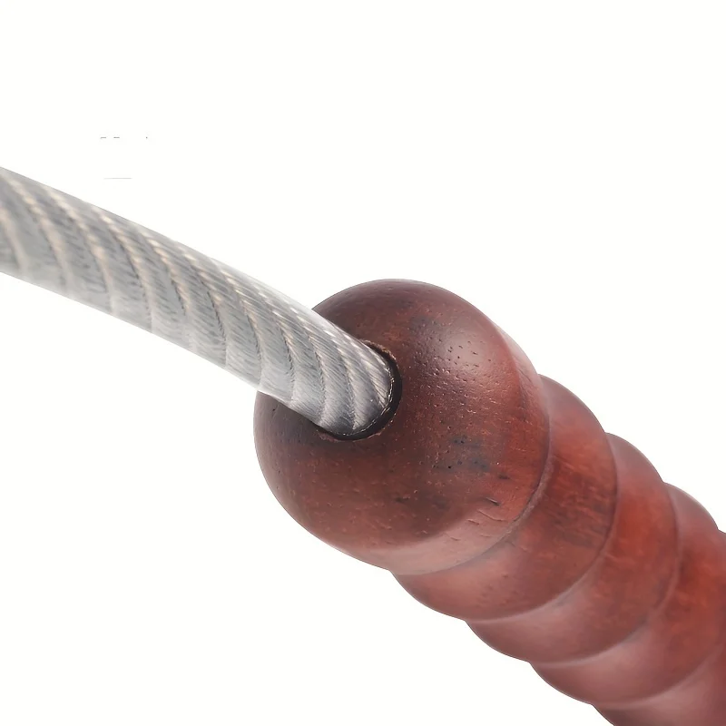 Wood HandleTactical Whip Emergency Tool Self Defense Aluminum Anti Skid Glass Breaker Emergency Hammer Survival Kit - Image 3