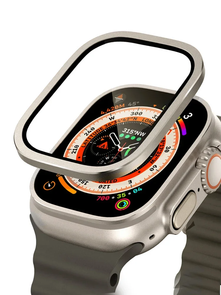 Tempered Glass for Apple Watch Ultra 49mm Titanium Metal Frame Anti-Scratch film for Series Ultra 2 Screen Protector Accessories - Image 2