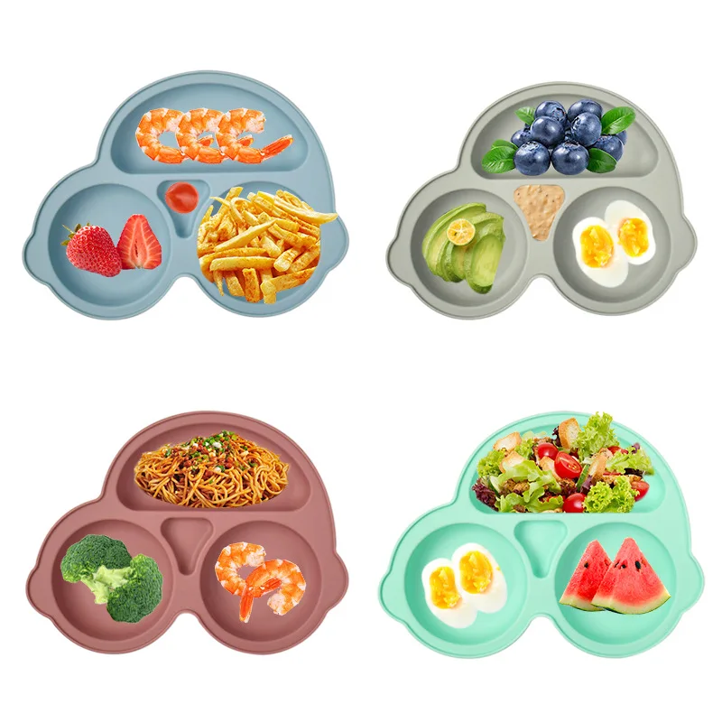 Baby Safe Silicone Dining Plate Suction Cartoon Children Dishes Feeding Toddler Training Tableware Retro Kids Smile Face Bowl - Image 3
