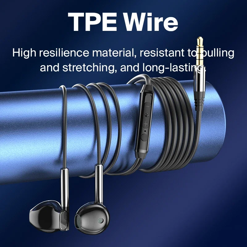 EARDECO 3.5mm/Type-C Noise Canceling Headphone Wired Headphones Bass Hifi Wired Earphone Earbuds Stereo Mic Earphone with Wire - Image 4