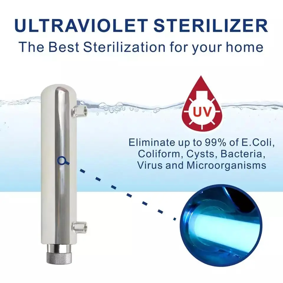 110V 220V Stainless Steel UV Water Sterilizer Ultraviolet Tube Lamp Direct Drink Disinfection Filter Aquarium Fish Tank Purifier