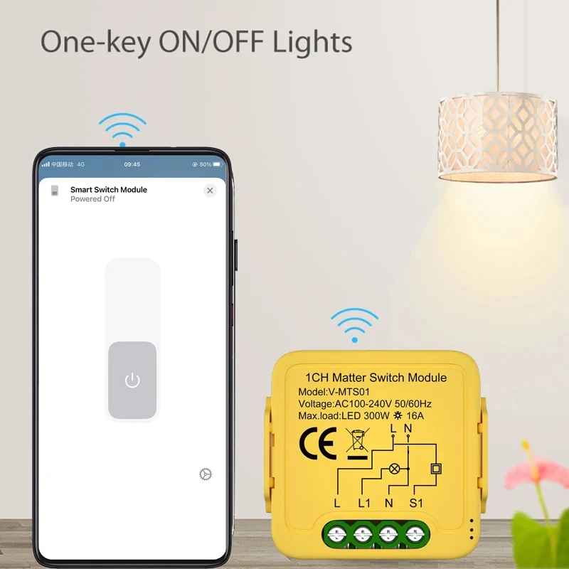 Matter WiFi Smart Switch Module Relay Circuit Breaker Smart Home Automation Collaborates with Homekit/Alexa/Google/smartTings - Image 4