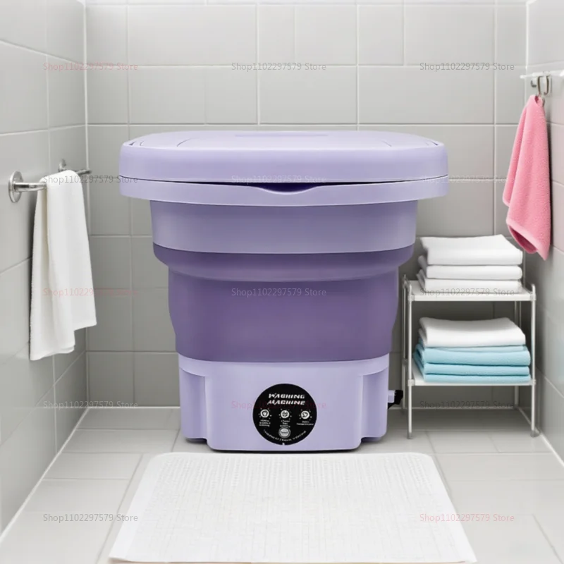 Portable Small Foldable Washing Machine with Spin Dryer For Socks Underwear Washer Household Mini Washing Machine EU Plug - Image 5