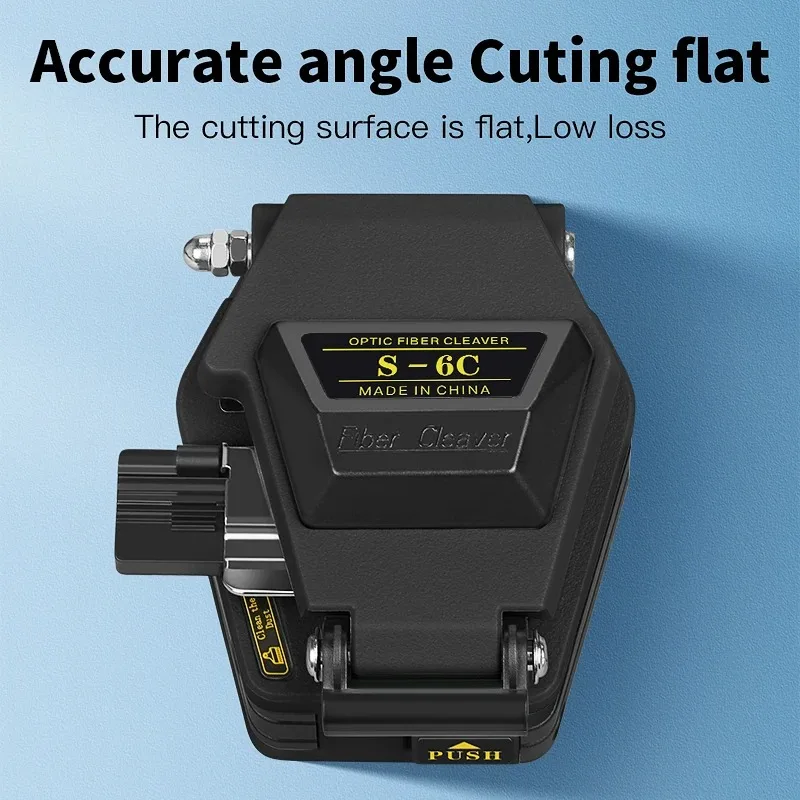 High Precision Fiber Cleaver Black S-6C Optical Fiber Cable Cutting Knife FTTT Fiber Optic Knife Tools Cutter 16 Surface Blade - Image 3