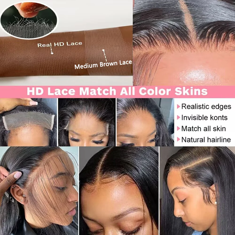 Hd Lace Frontal Wig 13x6 Lace Front Wig Human Hair 30Inch Bone Straight Transparent Lace Human Hair Wigs HD Lace 4x4 Closure Wig - Image 4