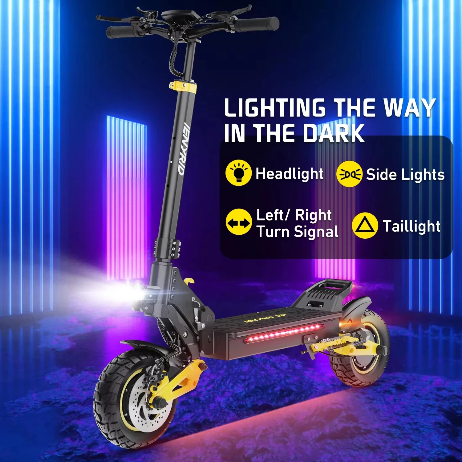 IENYRID IE-ES1 E-Scooter 2400W Dual Motor 48V20.8AH Electric Scooter 10 Air off-road Tires Waterproof Design Electric Skateboard - Image 4