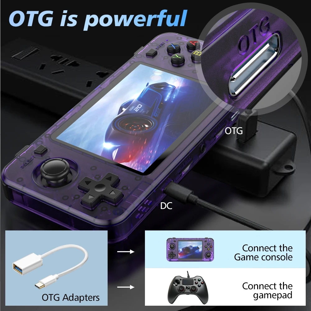New R36H Retro Handheld Console Open-Source Linux System Classic Game Consoles 3.5 inch IPS Screen 64G Portable Video Player - Image 3