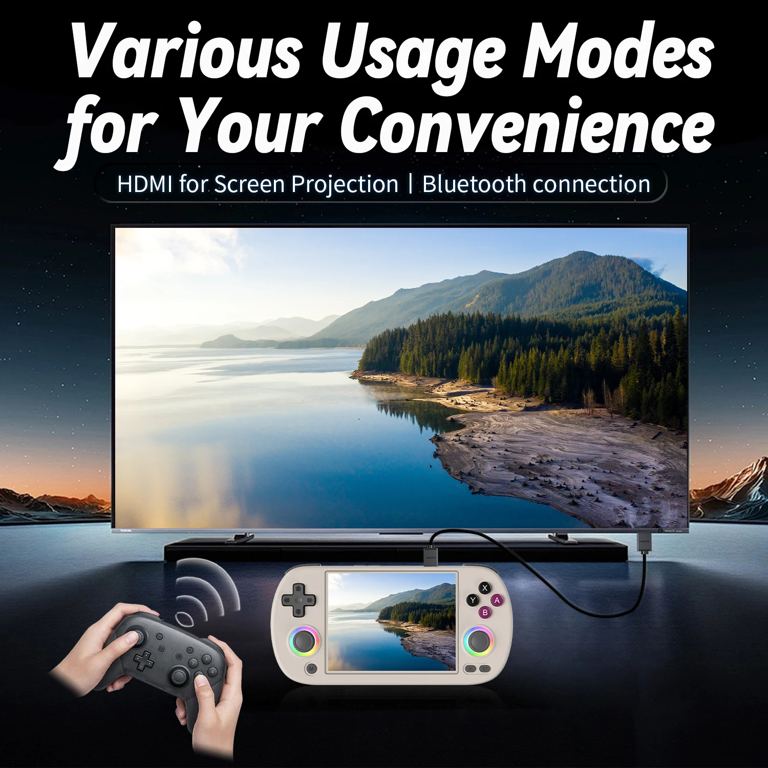 ANBERNIC RG40XX H Handheld Game Console Linux 64-bit System 4.0 inch IPS 3200mAh Retro Video Gaming Console 64G 5000+ Games Gift - Image 2