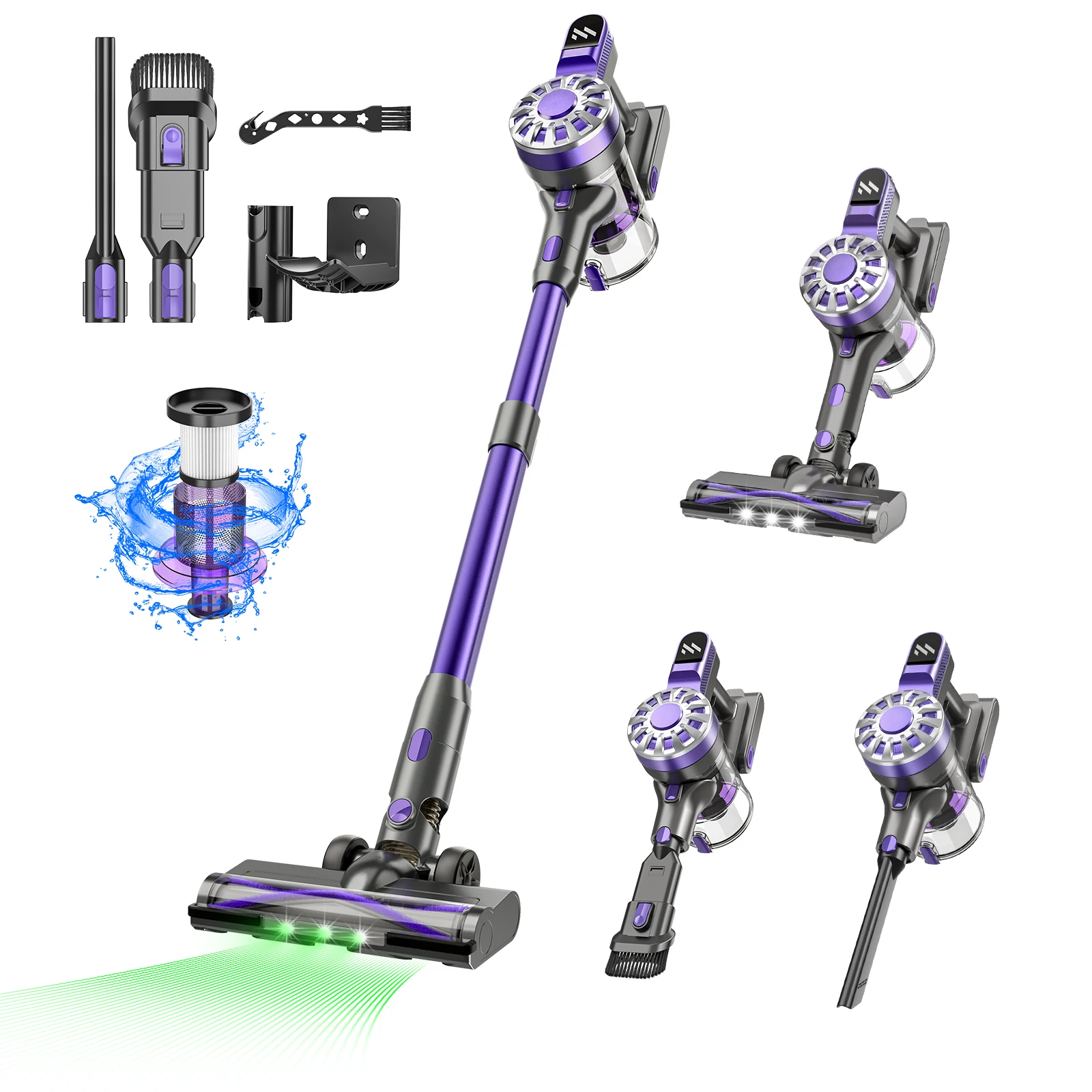 OMESER V70 600W 65KPA Suction Power Cordless Vacuum Cleaner Handheld smart Home appliance Removable Battery Mite removal brush - Image 6