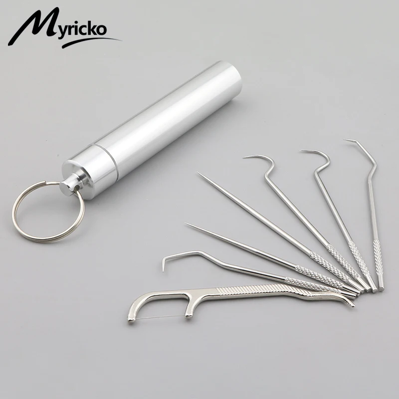 Dental Mirror Stainless Steel Dental Instrument Dentist Tool Set Probe Tooth Care Kit Tweezer Hoe Sickle Scaler - Image 3