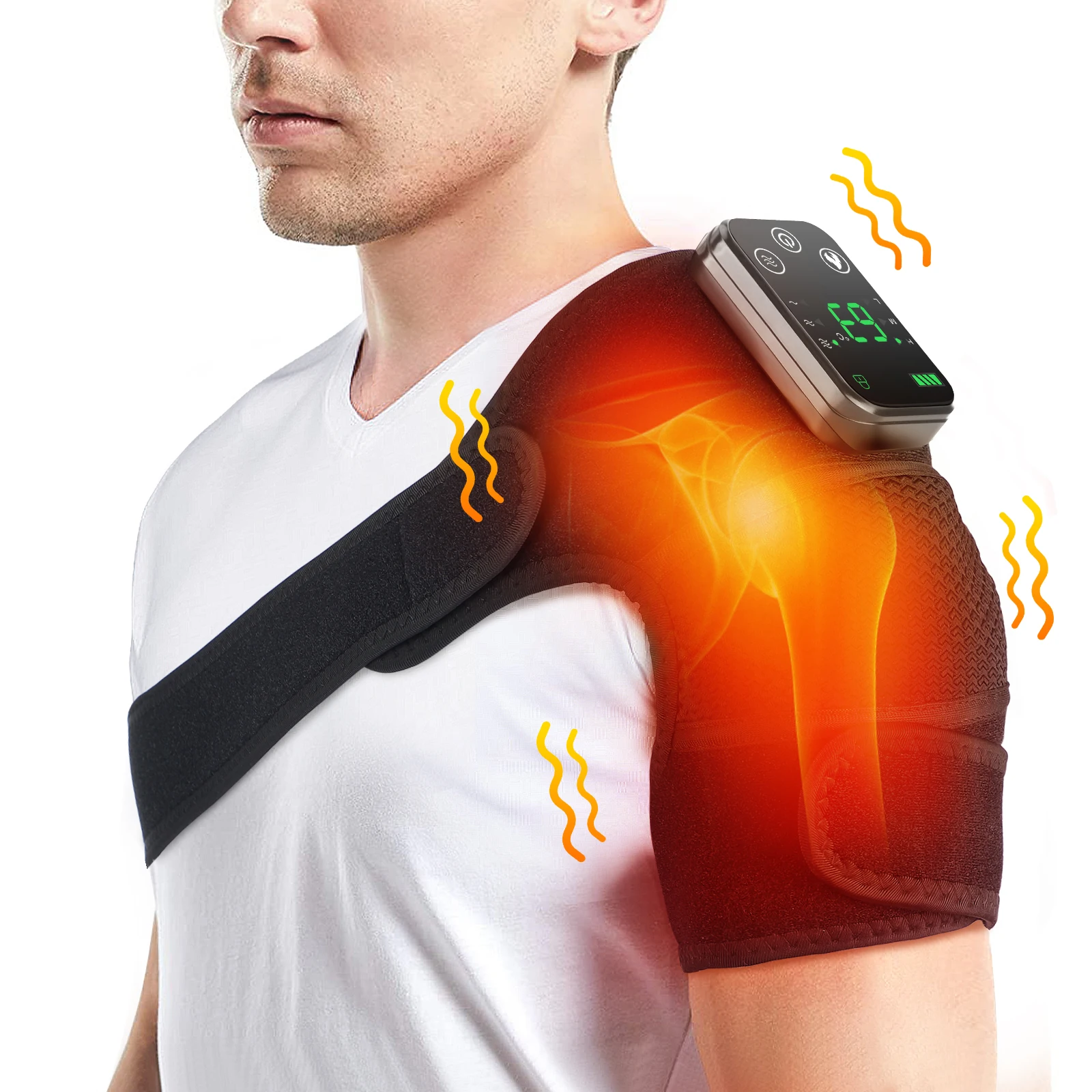 Electric Heated Vibration Knee Massage Pad 3 in 1 Massager for Shoulder Elbow Hot Compress Thermal Joint Brace Muscle Relaxation - Image 2