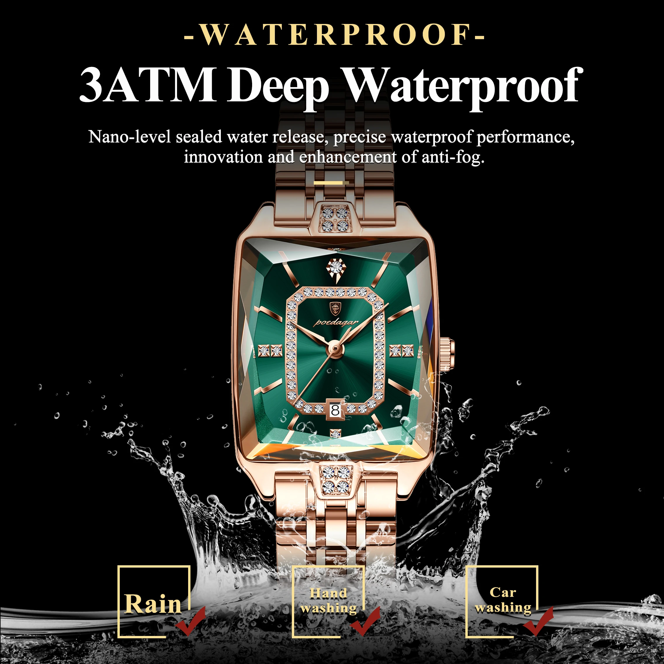 POEDAGAR Luxury Watch For Woman Waterproof Calendar High Quality Ladies Watch Stainless Steel Quartz Women's Watches Elegant+Box - Image 3