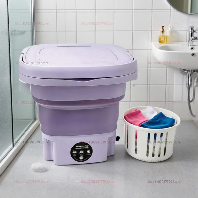 Portable Small Foldable Washing Machine with Spin Dryer For Socks Underwear Washer Household Mini Washing Machine EU Plug - Image 4