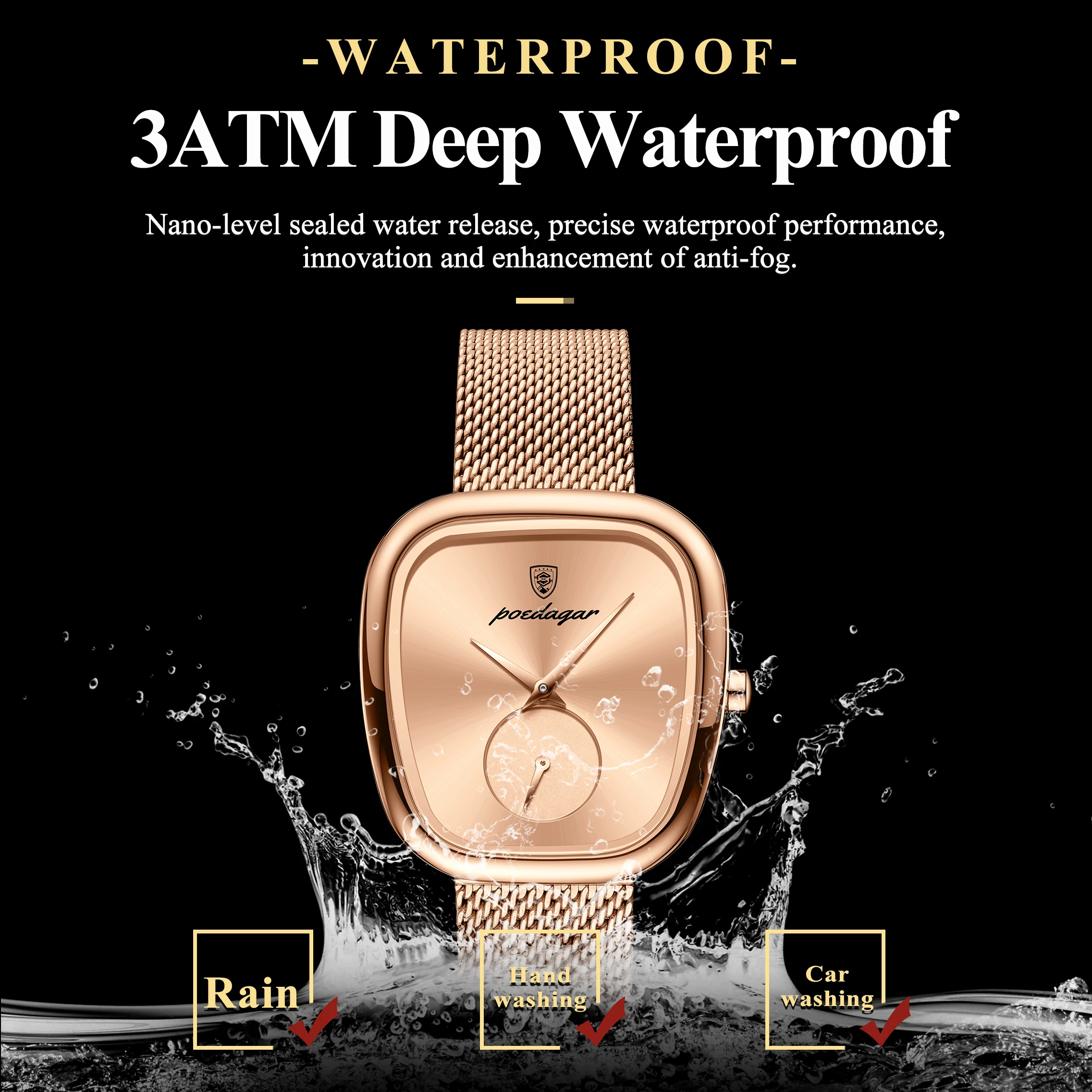 POEDAGAR Luxury Fashion Elegant Ladies Watch Waterproof Watch for Woman Mesh Stainless Steel Quartz Women's Watches Female Reloj - Image 3