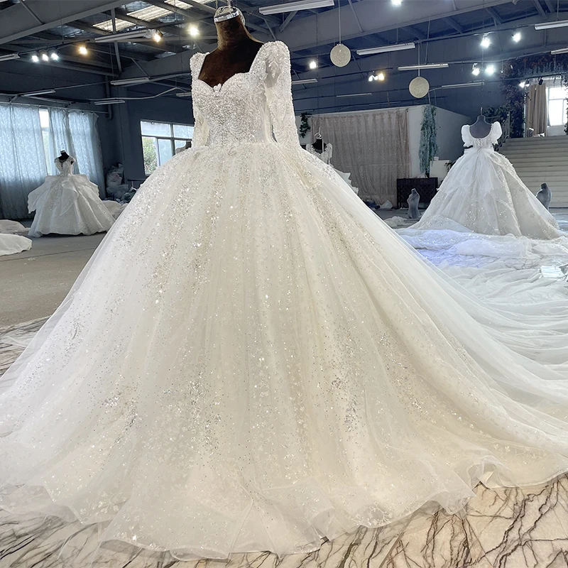 Gorgeous Wedding Dress Wedding Organza Ball Gown Square Collar Wedding Suits For Women Beading Crystal MN97 Vestido De Novia - Image 3