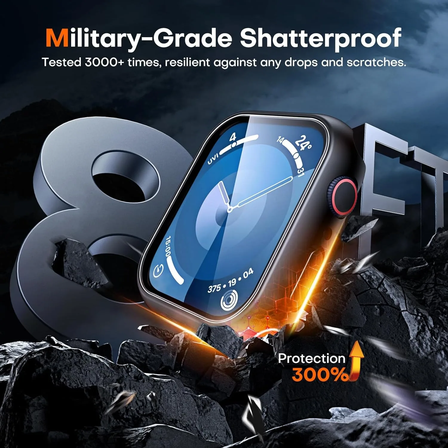 Tempered glass+Case for Apple Watch 46mm 44mm 45mm 41mm 40mm 42mm Screen Protector for iwatch series 10 9 8 7 6 SE 5 Accessories - Image 3
