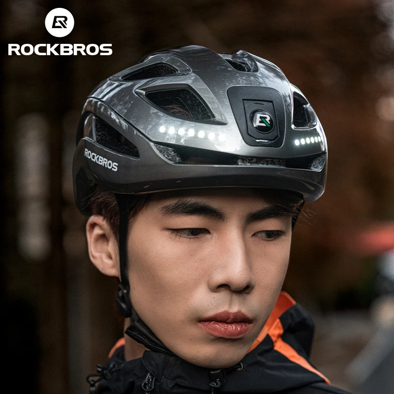 ROCKBROS Bicycle Light Helmet Type-C Charging Cycling Helmet Rechargeable Adjustable MTB Safely Mountain Road Scooter Helmet - Image 2