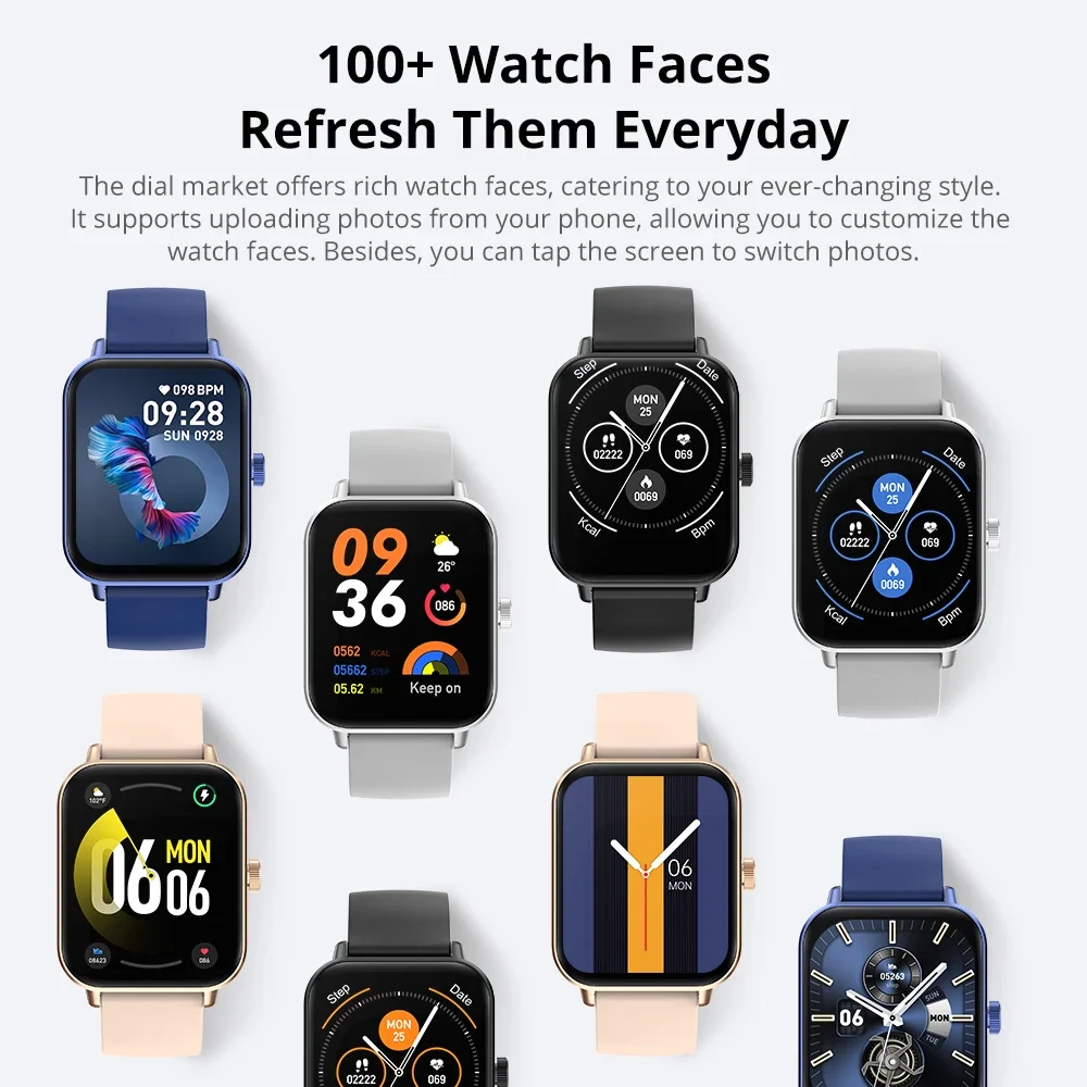 COLMI P81 Voice Calling Smart Watch Ultra 1.9 inch Screen 24H Health Monitor 100+ Sports Modes, Bluetooth Smartwatch Men Women - Image 6