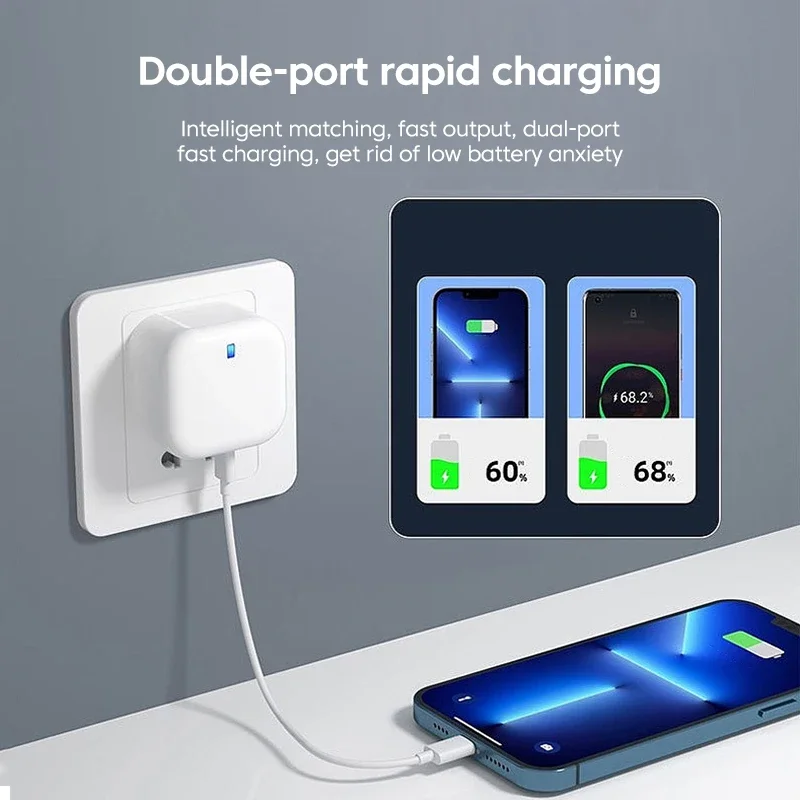 PD 20W USB Type C Charger Fast Charging Adapter Phone Quick Charger For iPhone Samsung Xiaomi Huawei Wall Charger EU/US/UK Plug - Image 3