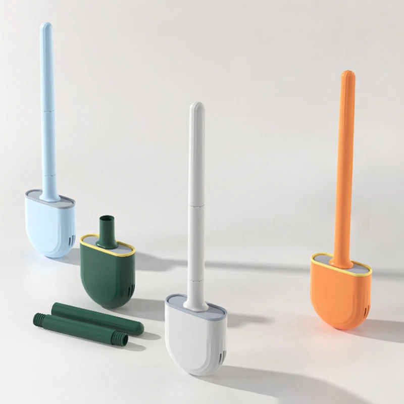 1 Wall Hanging Long Handle Toilet Brush, Silicone Cleaning Brush, Durable, Easy To Clean, Suitable For Bathroom, Toilet Cleaning - Image 2