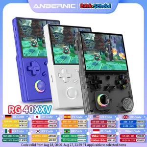 ANBERNIC RG40XXV Retro Handheld Game Console 4” IPS Screen RGB Joystick Video E-book Player Supports WIFI Streaming HDMI Output