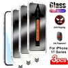 3Pcs Privacy Full Screen Protector for iPhone 17 16 15 14 Pro Max 17 Air 16 15 Plus 13 12 11 Pro XS XR Easy Installation Glass