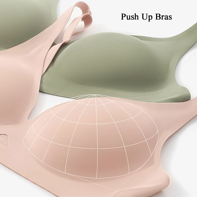 2Pcs/Set Deep V Seamless Bras Women Hollow Out Wireless Brassiere Soft Padded Brasiere Female Push Up Underwear Stretch Lingerie - Image 4