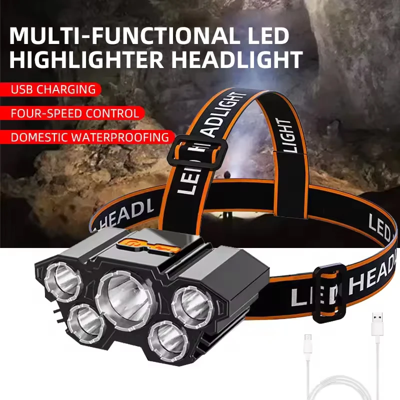 Mini Headlamp Tactical Flashlight Usb Rechargeable High Power Led Flashlight Led Strong Self-defense Personal Defense Articles - Image 2
