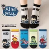 5 Pairs Spiderman Cotton Children’s Socks iron Man Hulk Thor Anime kids Boys Short Socks Cartoon Baby Spring Summer Sock Y