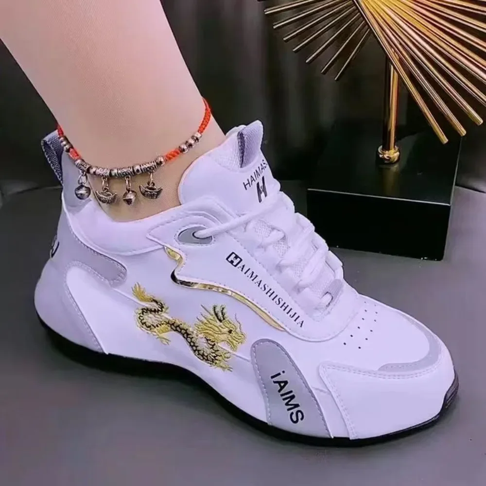 Women Designer Sneakers 2024 Summer Leather Waterproof Casual Sports Shoes Women Lightweight Breathable Non-slip Platform Shoes - Image 2