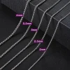 Skyrim Fashion Long Box Chain Necklace Stainless Steel Basic Punk 2-7mm Thick Chains Jewelry Gift for Men Women Wholesale