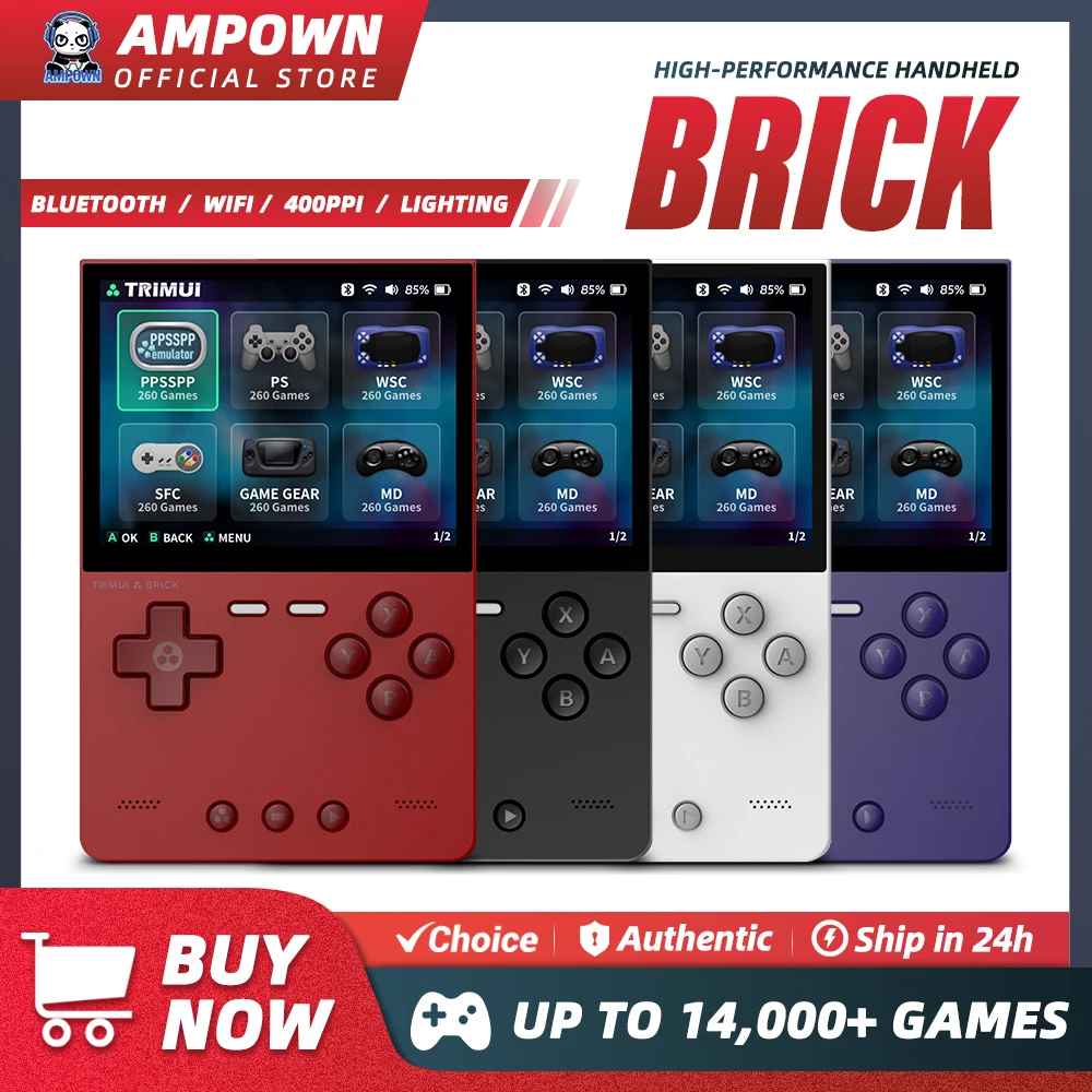TRIMUI BRICK Handheld Game Console 3.2'' IPS Screen Linux System Crossmix OS Metal Back Panel Key LED Lighting Free Keycap Gifts