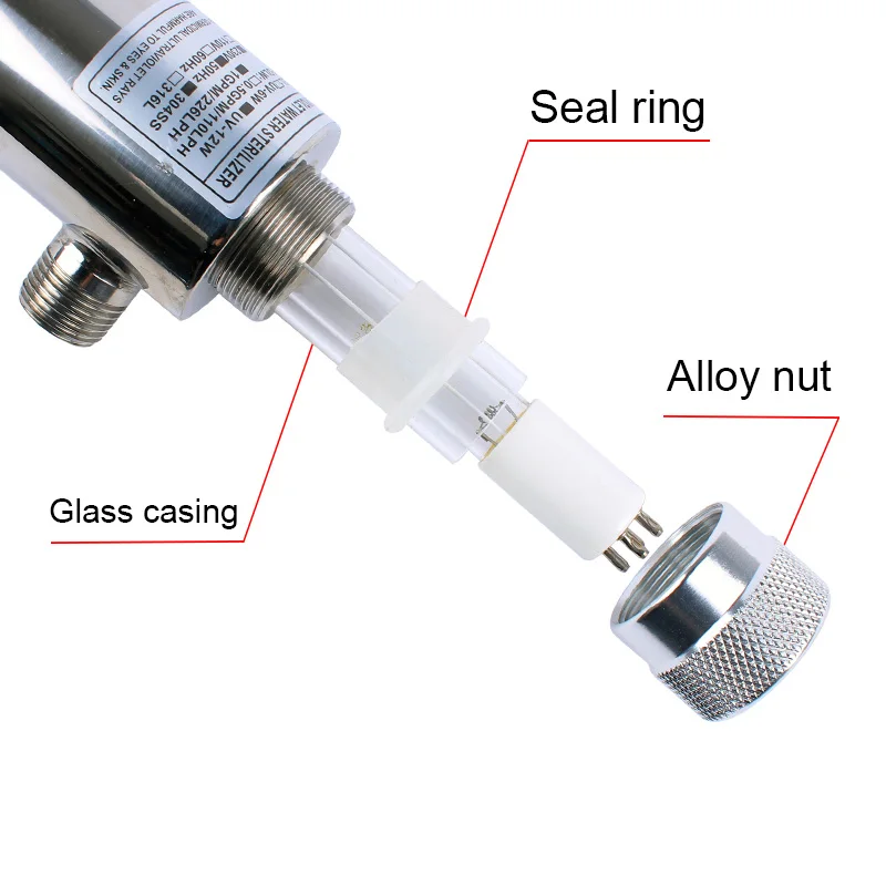 110V 220V Stainless Steel UV Water Sterilizer Ultraviolet Tube Lamp Direct Drink Disinfection Filter Aquarium Fish Tank Purifier - Image 3