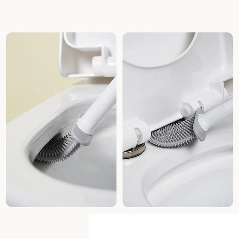 1 Wall Hanging Long Handle Toilet Brush, Silicone Cleaning Brush, Durable, Easy To Clean, Suitable For Bathroom, Toilet Cleaning - Image 4