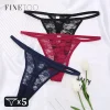 5Pcs Cotton Lace Thongs Sexy Hollow Out Floral Underwear Women’s Panties Low Waist G-string Lady Comfortable Bikini Lingerie M-X