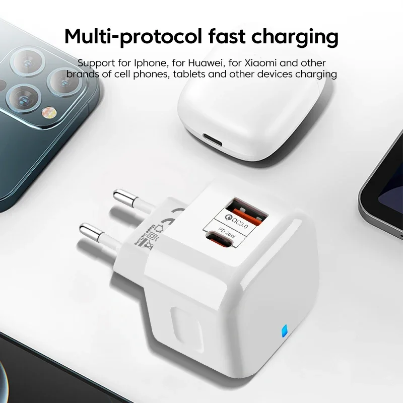 PD 20W USB Type C Charger Fast Charging Adapter Phone Quick Charger For iPhone Samsung Xiaomi Huawei Wall Charger EU/US/UK Plug - Image 5