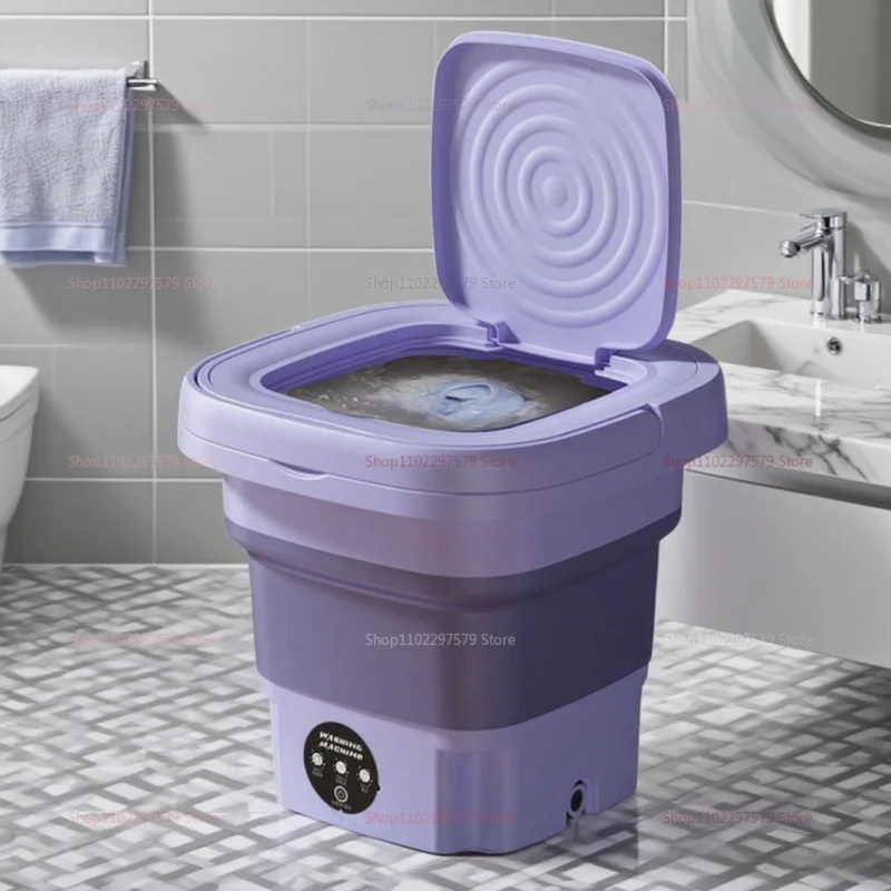 Portable Small Foldable Washing Machine with Spin Dryer For Socks Underwear Washer Household Mini Washing Machine EU Plug - Image 3