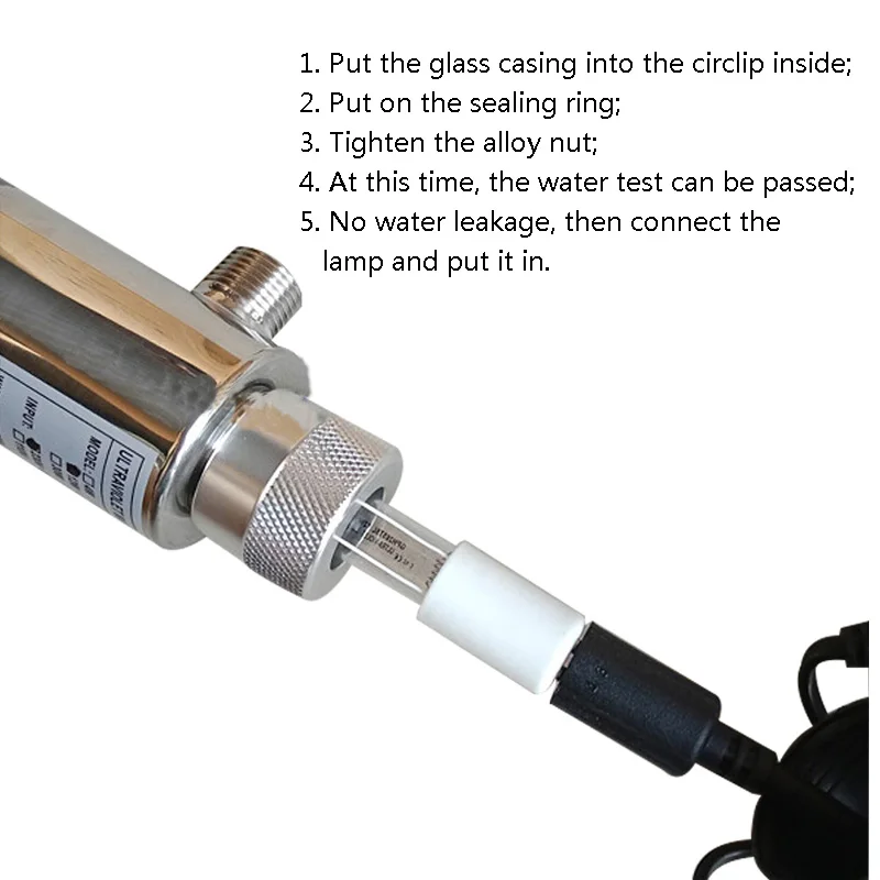 110V 220V Stainless Steel UV Water Sterilizer Ultraviolet Tube Lamp Direct Drink Disinfection Filter Aquarium Fish Tank Purifier - Image 4