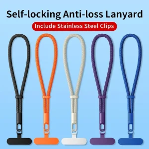 Universal Adjustable Mobile Phone Self-locking Anti-loss Lanyard for iPhone Samsung Short Wrist Strap Durable Cell Phone Strap