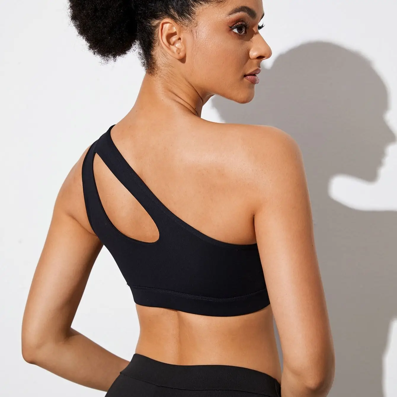 Women Sports Bra Push Up Fitness Bras One Shoulder Shockproof Yoga Bra Black White Yoga Running Bra Sexy Vest - Image 6
