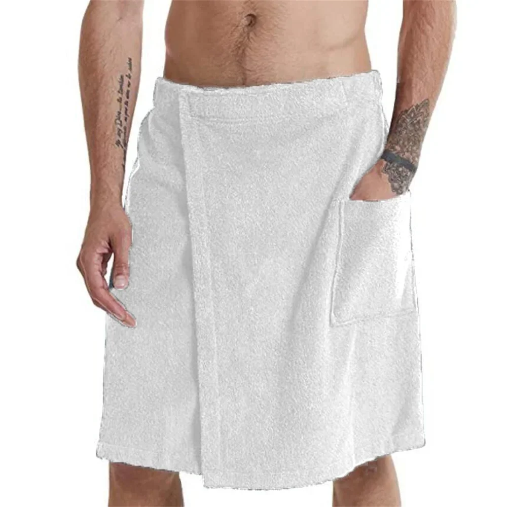 Men Soft Wearable Bath Towel with Pocket Bathrobes Shower Wrap Sauna Gym Swimming Holiday Spa Bath Beach Towel Toalla De Playa - Image 6
