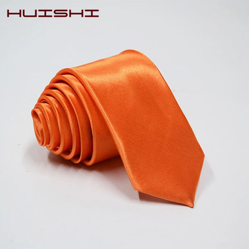 HUISHI Tie for Men 38 Solid Colors Slim Necktie Polyester Narrow Cravat Red Blue Formal Party Ties Fashion Daily Shirt Accessory - Image 2