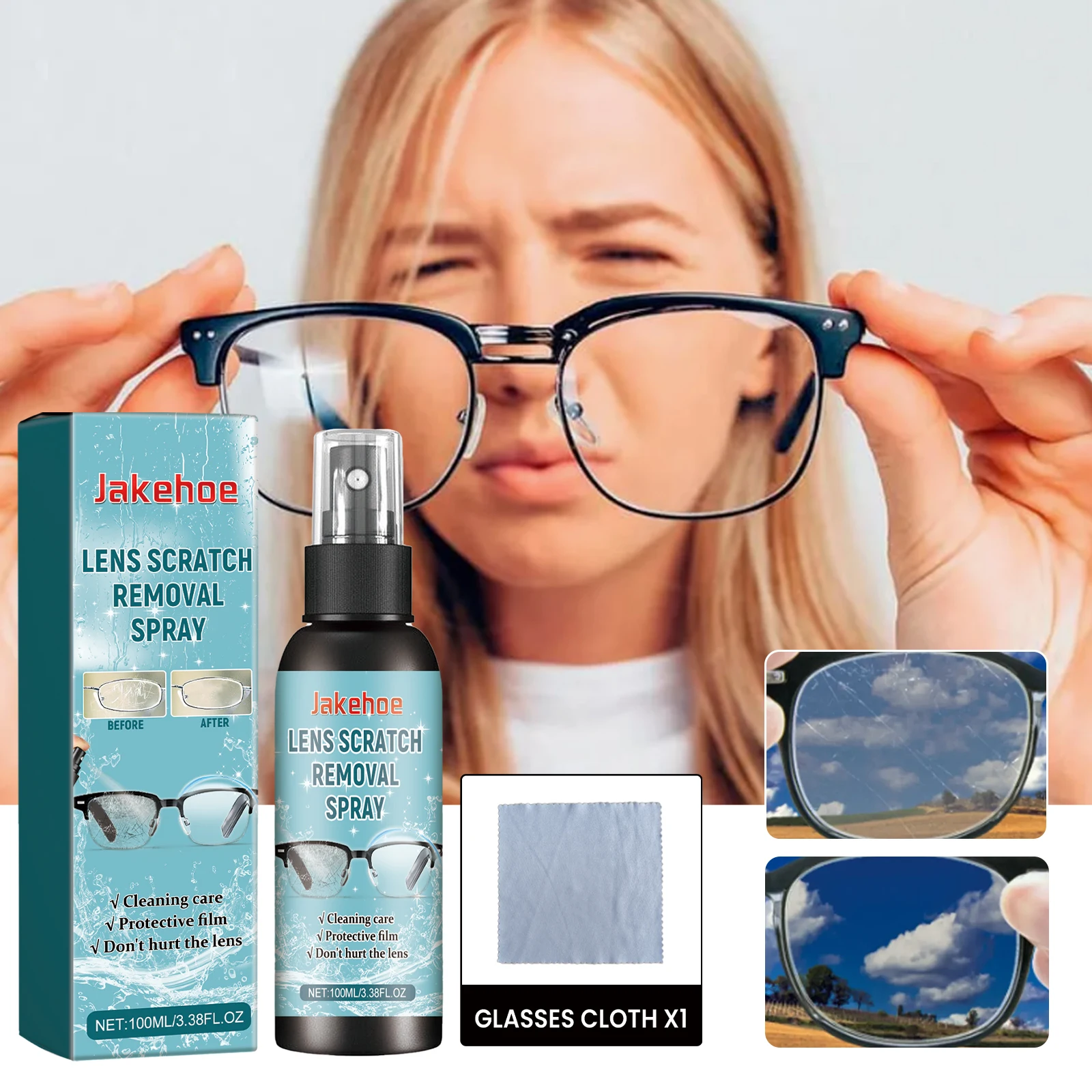 Glasses Lens Cleaner Spray Repairs Small Scratches And Abrasions Effectively Cleans Dirt Restores Lens Smoothness Anti Fog Oil - Image 2