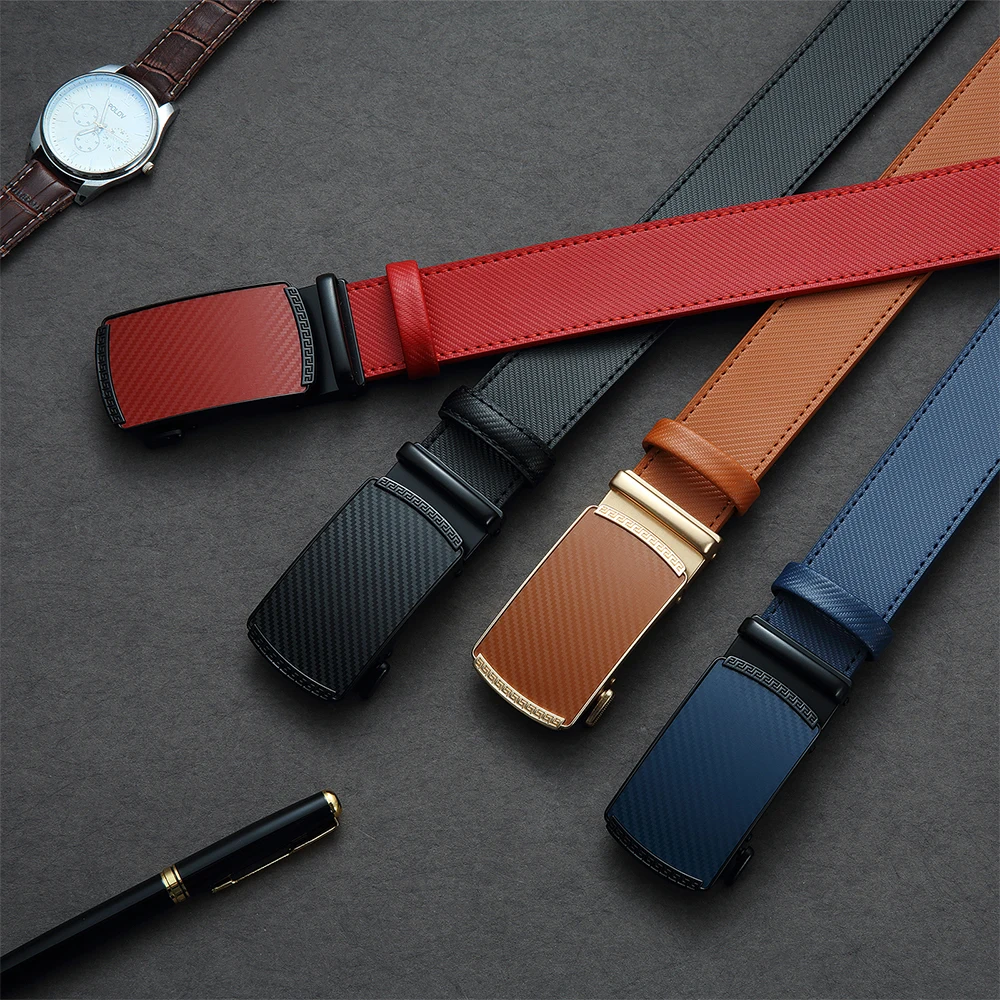 Men Belts Leather Waist Strap Male Automatic Buckle Waistband Mens High Quality Girdle Belts for Women Men Gifts 105 115 125cm - Image 4