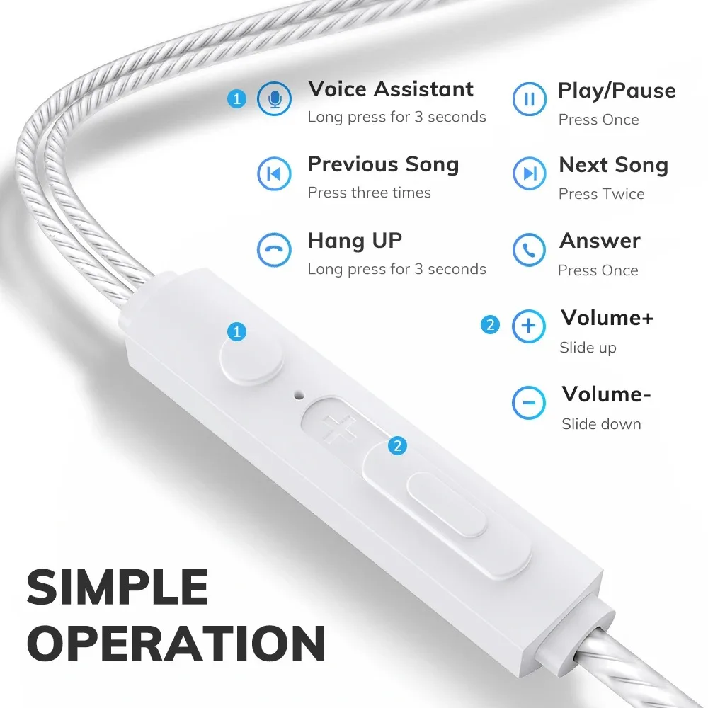 In-ear Wired Headphone HiFi Sound Quality Built In HD Mic Universal 3.5mm AUX Plug Original Earphone For Samsung Xiaomi Headset - Image 5