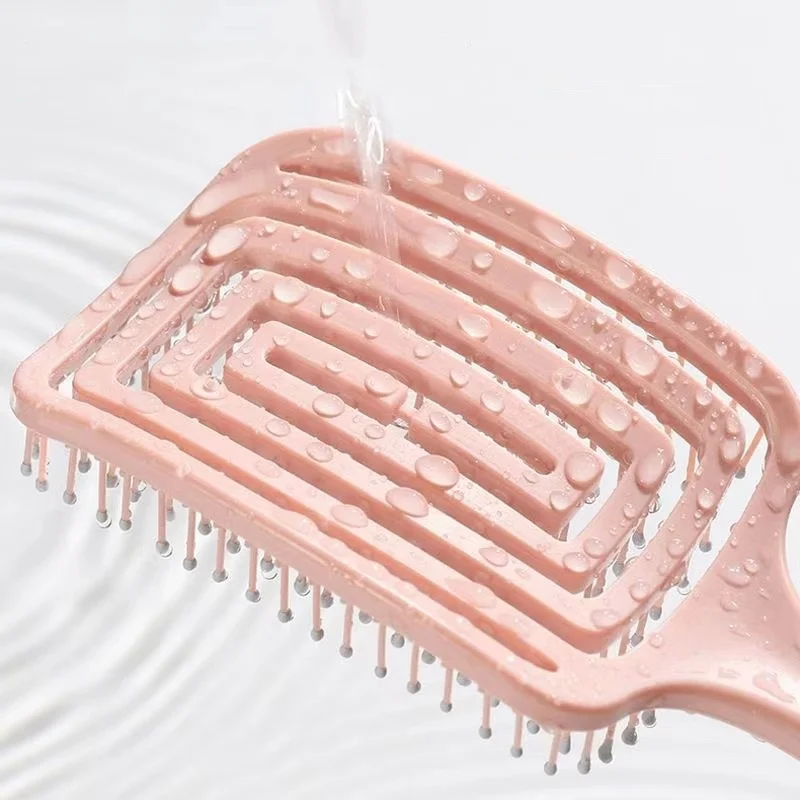 1Pcs Elastic Massage Comb Hollow Out Hair Brush Scalp Massage Combs Hair Styling Detangler Fast Blow Drying Detangling Tool - Image 6